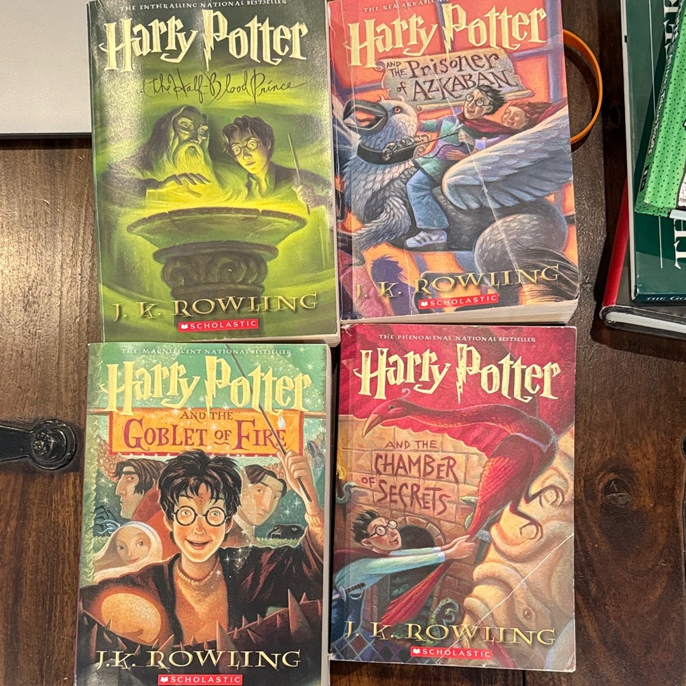 Scholastic Harry Potter Book Collection - Green, Red, and Blue Covers